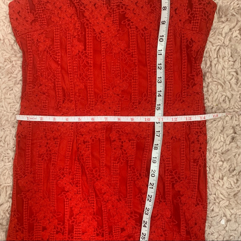 Hello Molly Red Mini Dress with Ruffle Hem - Picture 15 of 15